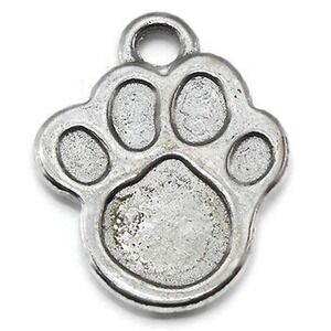 4pcs Paw Print Charms animal dog‎ cat jewelry making supplies